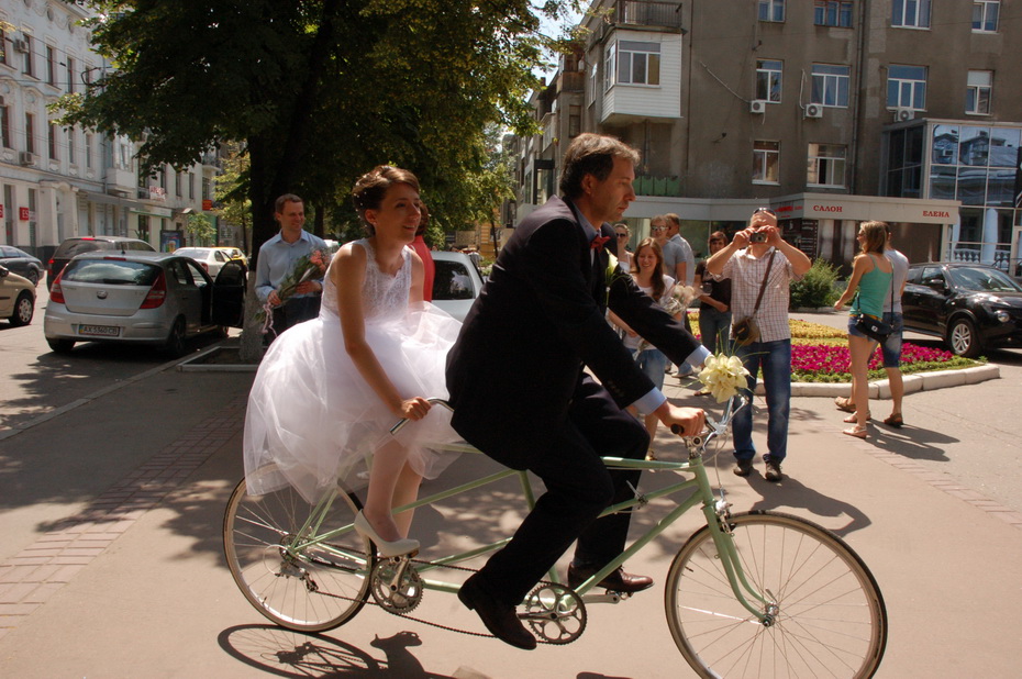 тандем свадьба на велосипеде